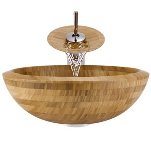 Lavoar de blat PRO ADRIA BAMBOO, Dimensiuni 40 x 35x 14.5 cm, Forma Ovala, Ceramica sanitara, Maro - Img 3