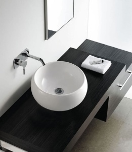 Lavoar de blat PRO AMELIA, Dimensiuni 40 x 40 x 16 cm, Forma Rotunda, Ceramica sanitara, Alba - Img 2