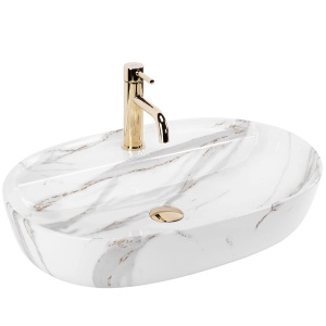 Lavoar De Blat Rea Aura 61cm,Design Modern, Imitatie de piatra,Shiny Aiax - Img 1
