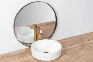 Lavoar De Blat REA SAMI, Dimensiuni 36 X 36 X 11.5 Cm, Forma Rotunda, Ceramica Sanitara, Alb - Img 6