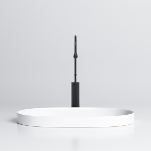 Lavoar oval alb cu fixare pe blat Nel White Gloss 59 x 40 cm - Img 4