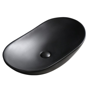 Lavoar oval din ceramica cu montaj pe blat Lavi Black Matt 62 x 36 cm