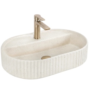 Lavoar pe blat cu orificiu baterie Rea Marcela 60 Vanilla