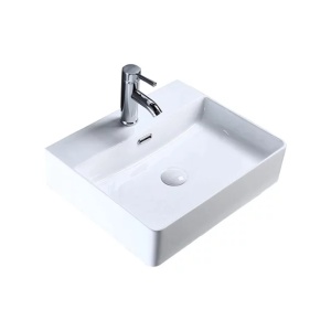 Lavoar pe blat Fluminia Mercur alb 46 cm - Img 1