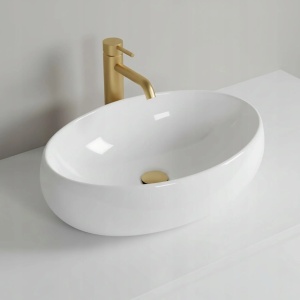 Lavoar pe blat oval Basaro Aurora alb - Img 2