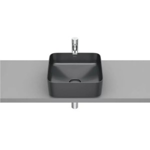 Lavoar pe blat Roca Inspira Square antracit mat 37 x 37 cm
