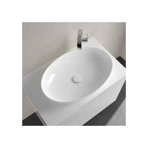 Lavoar pe blat Villeroy&Boch Artis TitanCeram alb Alpin CeramicPlus 61x41 cm - Img 5