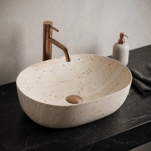 Lavoar pentru blat Rea Amelia Travertine Classic 48 - Img 3