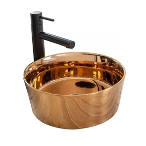 Lavoar REA Ida, Rose Gold, 36x36cm, montaj pe blat, ceramica sanitara