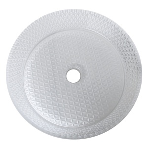 Lavoar rotund din sticla alb-transparenta si texturata cu montaj pe blat Brillant 40 x 12 cm - Img 10
