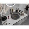Lavoar Sticla Aura montaj pe blat, Negru, dimensiune 39x39x11.5 cm - Img 3