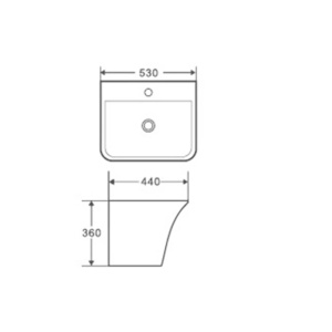 Lavoar suspendat Fluminia Menad New 53 x 44 cm - Img 2