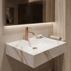 Lavoar suspendat REA Aresa Grey Gold 60 - Img 5