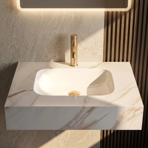 Lavoar suspendat REA Aresa Grey Gold 70 - Img 5