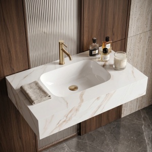 Lavoar suspendat REA Aresa Grey Gold 80 - Img 5