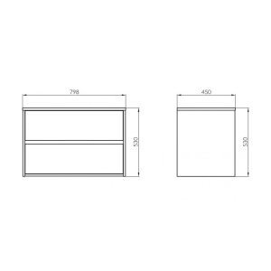 Mobilier baie suspendat pentru lavoar pe blat Cersanit Crea gri mat 80 cm - Img 6