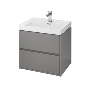 Mobilier de baie suspendat Cersanit Crea 2 sertare 60 cm gri mat