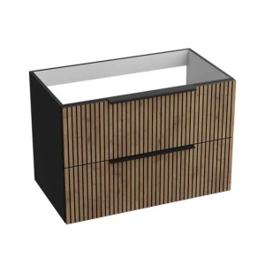 Mobilier pentru lavoar suspendat Spectrum Omaha 80 cm riflat wood black