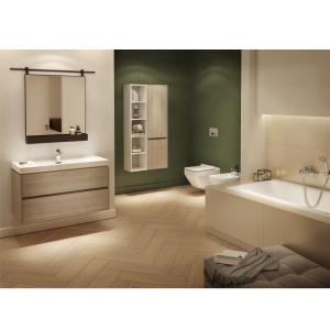Mobilier suspendat de baie Cersanit Crea stejar 80 cm cu doua sertare soft close - Img 4
