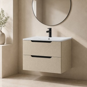 Mobilier suspendat pentru lavoar Fluminia Malta almond 80 cm - Img 2
