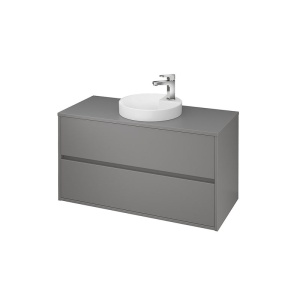 Mobilier suspendat pentru lavoar pe blat Cersanit Crea gri mat 100 x 45 cm