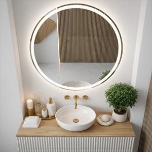 Oglinda de baie cu LED in 3 culori si dezaburire Izyda 80 cm - Img 8