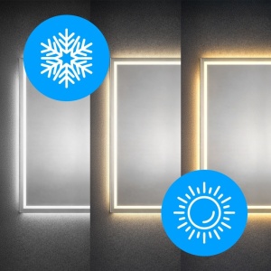 Oglinda LED dreptunghiulara cu 3 tipuri de lumina si dezaburire Bella 60 x 80 - Img 18