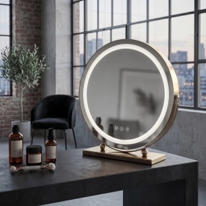 Oglindă LED rotunda, pentru make-up L.Gold 40 cm - Img 4