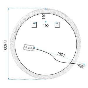 Oglinda rotunda baie cu LED 60cm YH-3562