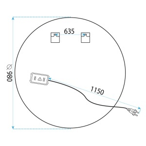 Oglindă rotunda cu LED, BAS, 100 cm - Img 9