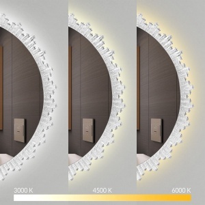 Oglinda rotunda pentru baie cu LED si dezaburire 80cm X013 - Img 3