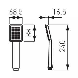 Para de dus FDesign Anima Quadro 1 functie negru mat - Img 2
