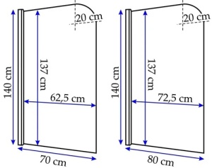 Paravan Cada REA TOPAZ 70, 140 Inaltime, 70 Cm Latime, Pliabil, Grosime Sticla 5mm - Img 3