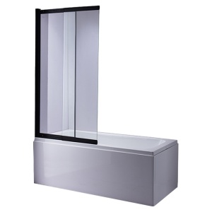 Paravan de cada cu rame negre PR07, 6mm grosime sticla, 120 x 150 cm