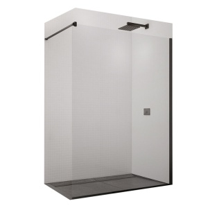Paravan de dus din sticla securizata si profil negru mat SanSwiss Easy 110 x 200 cm