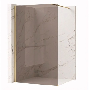 Paravan de dus Rea Flexi Brown / Brush Gold 100