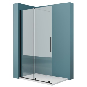 Perete de dus glisant Walk-in Veldman Odea 70 x 195 cm, sticla 8 mm, profil negru mat