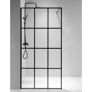 Perete de dus Walk-In SH04B, Dimensiune 80cm, Sticla securizata 8mm, Culoare Negru - Img 8