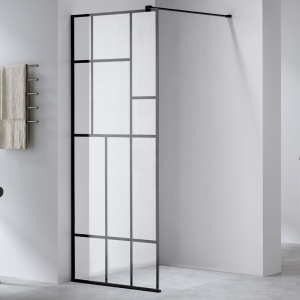 Perete de dus Walk-In SH05D, Dimensiune 100cm, Sticla securizata 8mm, Culoare Negru - Img 16