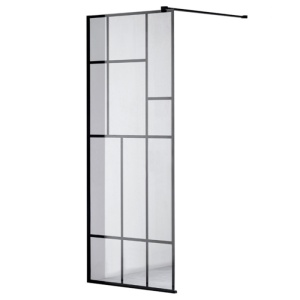 Perete de dus Walk-In SH05F, Dimensiune 120cm, Sticla securizata 8mm, Culoare Negru - Img 1