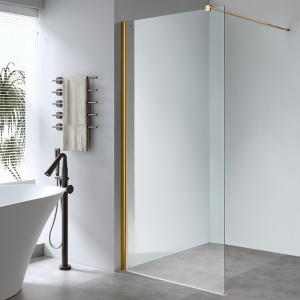 Perete de dus Walk-in SH07E, Dimensiune 110cm, Sticla securizata 8mm, Culoare Auriu - Img 18