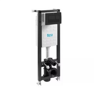 Rezervor WC incastrat Roca In-Wall Eco cu cadru din otel si clapeta negru mat 35 x 115 cm
