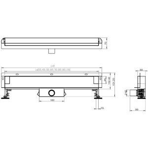 Rigola de duș liniară cu sifon fix si montaj pe perete Wall DL09 50 cm – Inox - Img 18