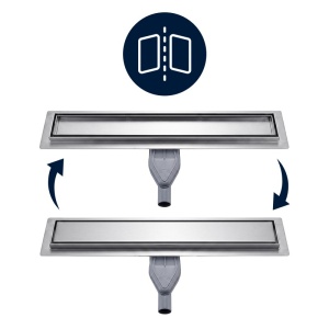 Rigola de dus liniara DL05 inox 100 cm cu gratar reversibil 2 in 1 si sifon rotativ 360 - Img 14