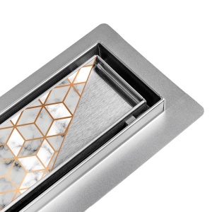 Rigola pentru dus din inox cu sifon inclus si randament ridicat DL01 80 cm