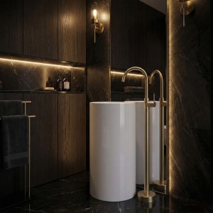 Robinet pentru lavoar Rea Lungo Brush Gold - Img 3