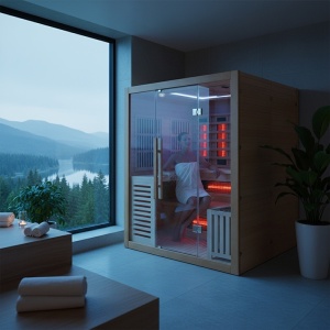Sauna combinata cu infrarosu si finlandeza cu soba Harvia 3.8kW, Helsi pentru 4 persoane - Img 11