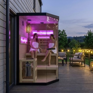 Sauna finlandeza cu temperatura inalta si argaz Harvia 3.5kW, 120 x 120 cm pentru doua persoane - Img 10