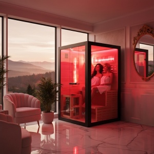Sauna finlandeza cu temperatura inalta si soba Harvia 3.5kW 120 x 120 cm pentru 2 persoane - Img 3