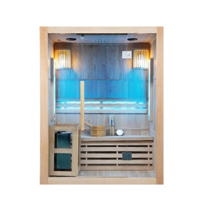 Sauna finlandeza cu temperatura inalta si soba Harvia 4.5kW pentru 3-4 persoane Kemi 150 x 120 cm - Img 5